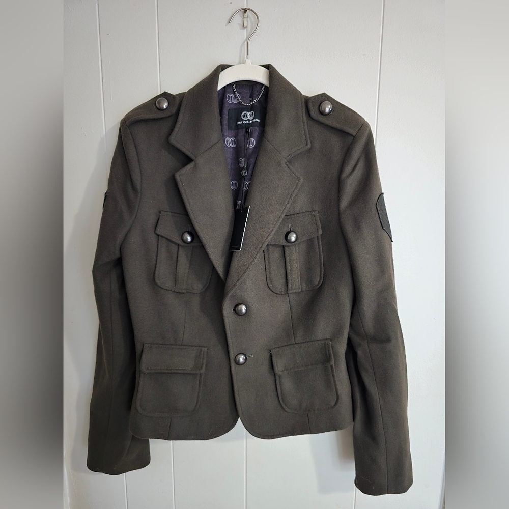 NWT Tart Collections Cropped Military Wool Coat